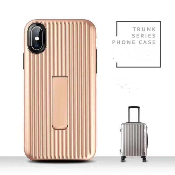 Luggage Case with Kickstand PC TPU Back Cover Color Blue For IphoneXS IphoneXR IphoneXS MAX Iphone8 Plus Iphone7 Iphone6