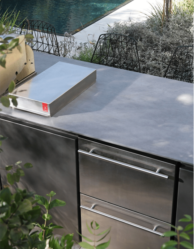 Prefabricated 316L Stainless Steel Outdoor Kitchen Unit Cabinets Customized