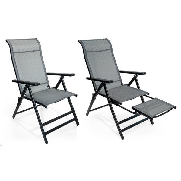 Outdoor Indoor Foot Pedal Mesh Fabric Pvc Chair Folding Sleeping Lounge Chair for Beach