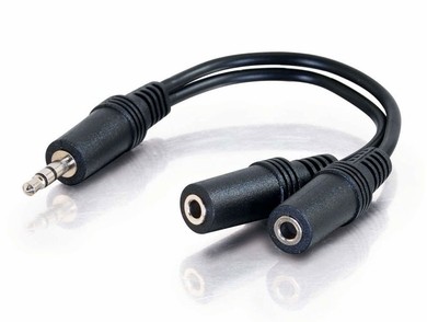 Buy 6" 3.5mm to 2X3.5MM splitter audio cable at wholesale prices