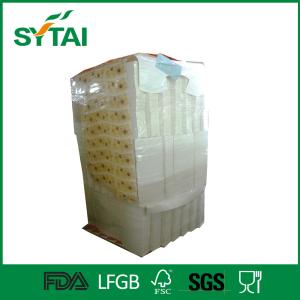 FDA SGS Customized Paper Cup Fan / Sheet With Logo Printed , Orange Color