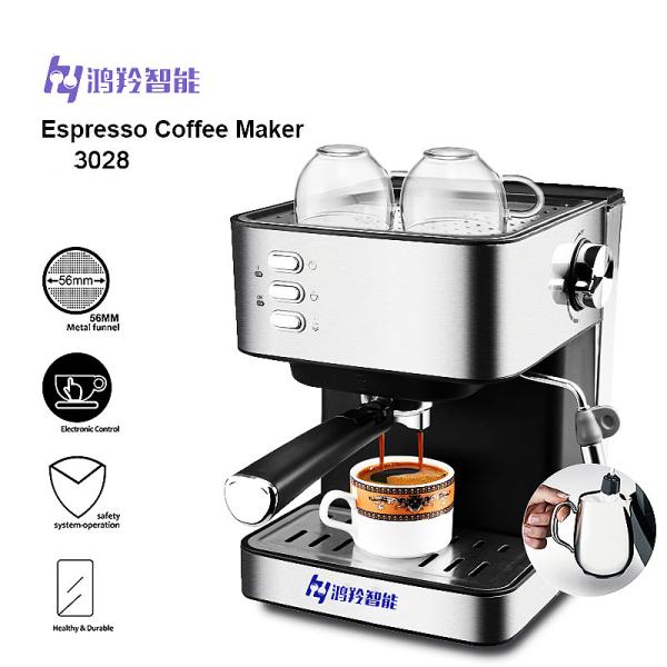 Portable Electric Espresso Coffee Machine Made of Stainless Steel for Home and Office