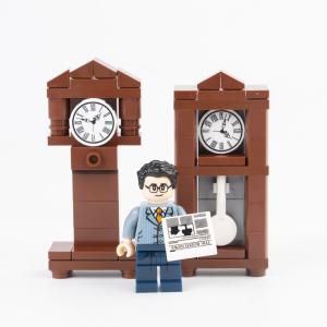 MOC bricks home decoration pendulum vintage clock accessories mini building