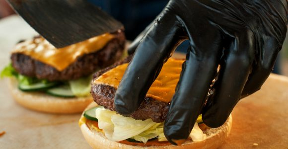 Powder Free Disposable 100pcs Vinyl Gloves Black Pvc Glovees Protective For Examination Food