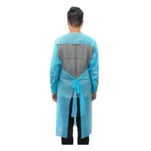 Personal Protective CPE Disposable Blue Lab Coats Gowns With Sleeves