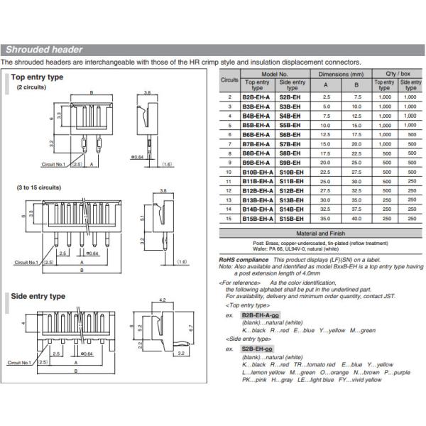 2.5mm Pitch JST EH Connectors Terminal BEH-001T-P0.6 SEH-001T-P0.6