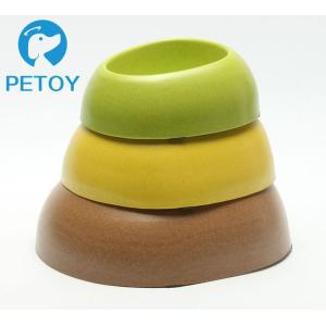 Biodegradable Bamboo Pet Bowl Feeders Environment Friendly Unique Design