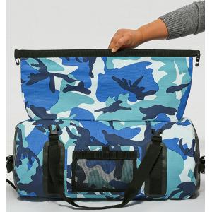 Multifunctional Water Resistant Duffel Bag Blue Large Capacity 45L Cylinder