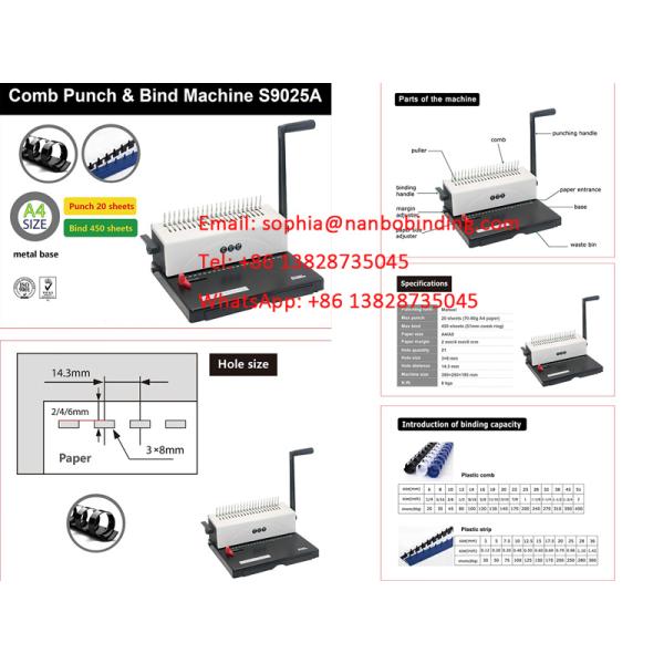 S9025A Notebook plastic binding comb binding machine In White