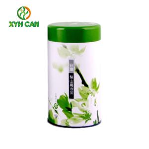 Tea Tin Can Large Round Shape with Lids Custom Printed Tin Containers for Tea