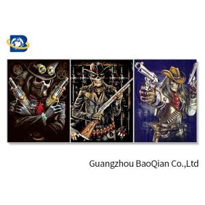 Quality Flipped Customized 3D Framed Picture Of Animation Cool Skeleton For Indoor Decoration for sale