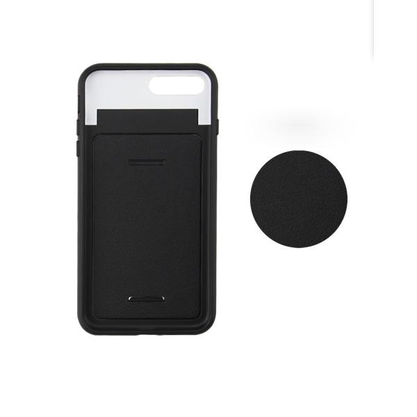 TPU PC 2 in 1 pink card slot phone case with a mirror for iphone X 6splus 7plus