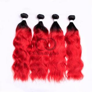 #T1B/Red Natural Wave Remy Human Hair Bundles Sew In Weave Bundles Brazilian Bundle Deals