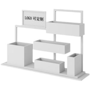 Garden white large outdoor flower pots stand and planters set