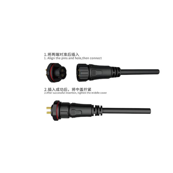 2 Pin Multi Core M19 Waterproof Panel Mount Connector
