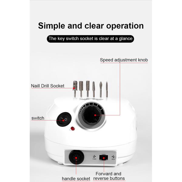 Low Vibration 35000RPM Electric Nail Drill for Nail Salon by Lugx Remove Nail Polish