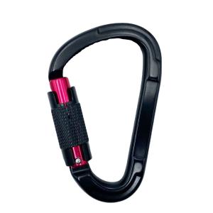 Quality Customized Aluminum D-shape Screw Snap Hook Carabiner for Climbing High Strength 25kn for sale