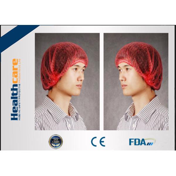 Buy Blue Disposable Head Cap Non-woven Double Or Single Elastic Mob Cap With Certificates at wholesale prices
