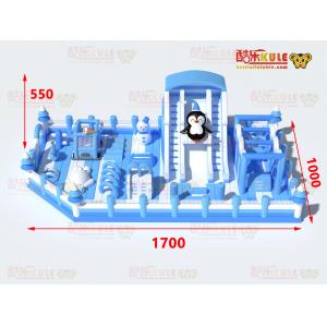 Penguin Inflatable Commercial Bouncy Castle ( Blue & White )