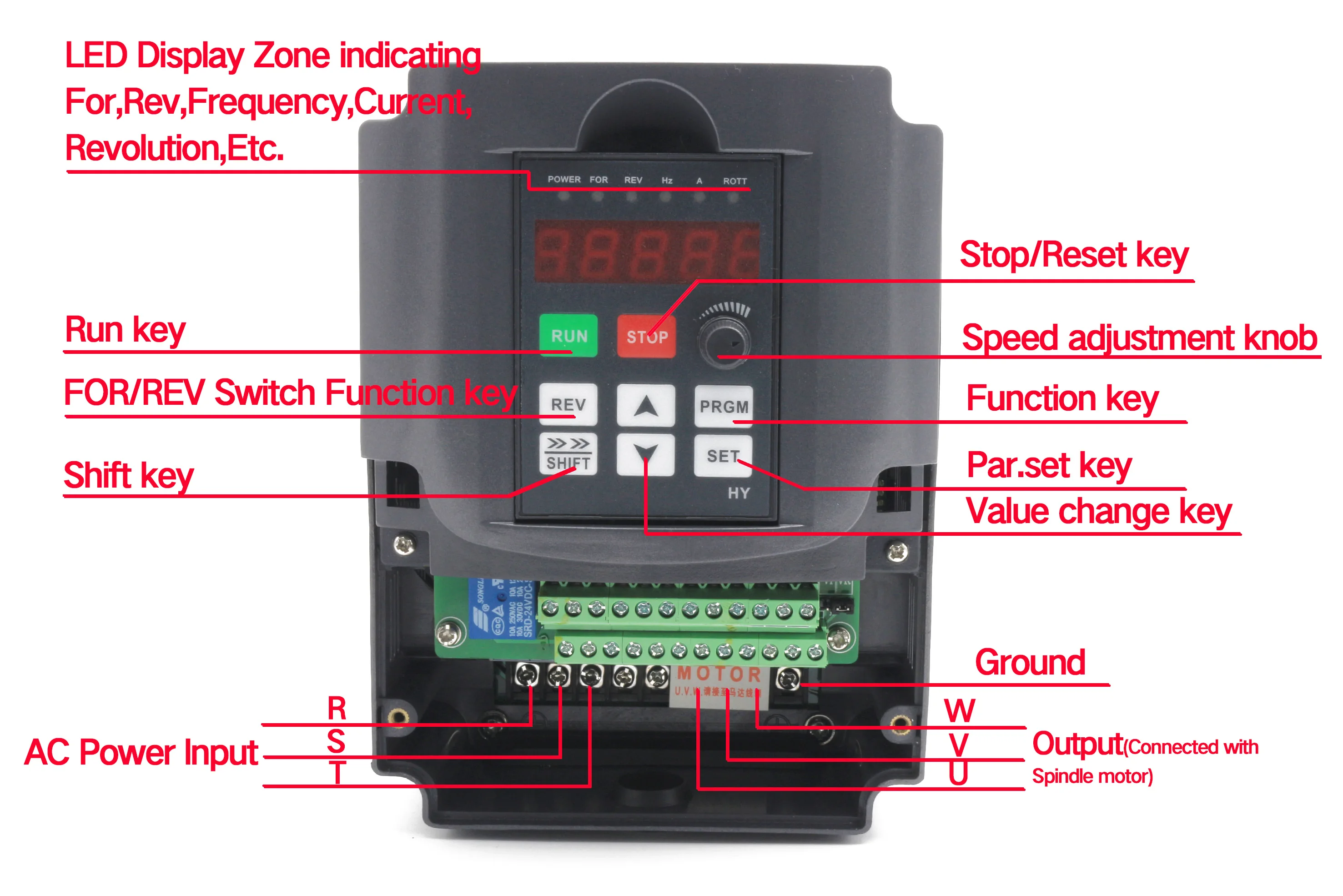 1.5KW Water Cooled CNC Spindle Motor ER16 with HY VFD Inverter 80mm Spindle Clamp