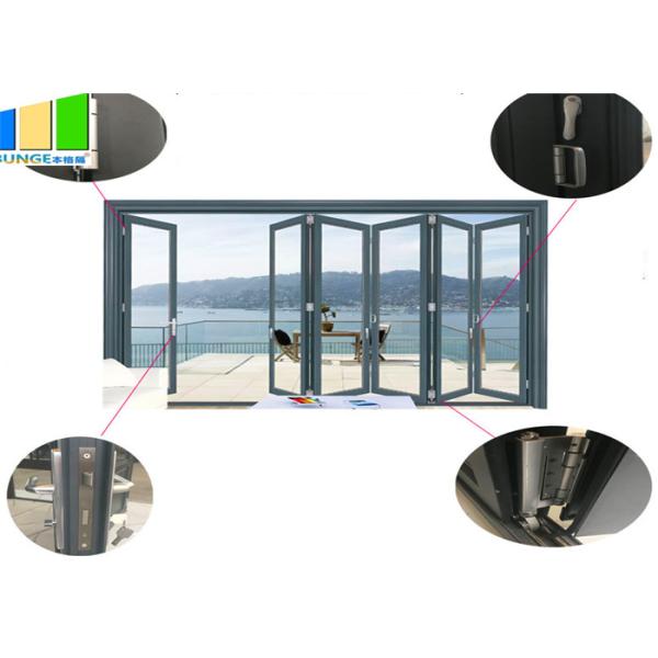 EBUNGE Exterior Double Glazed Glass Doors Folding Partition Door For Residential Or Commercial
