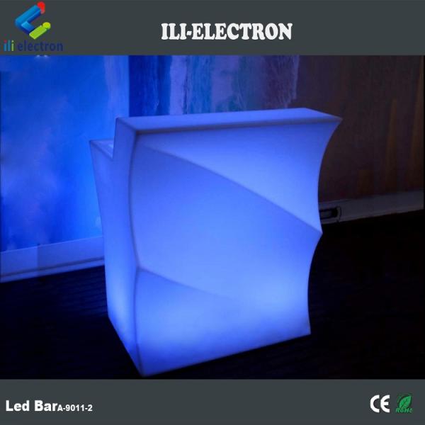 Wave Shape Luminous LED Bar Counter , Outdoor Light Up Bar Table Waterproof
