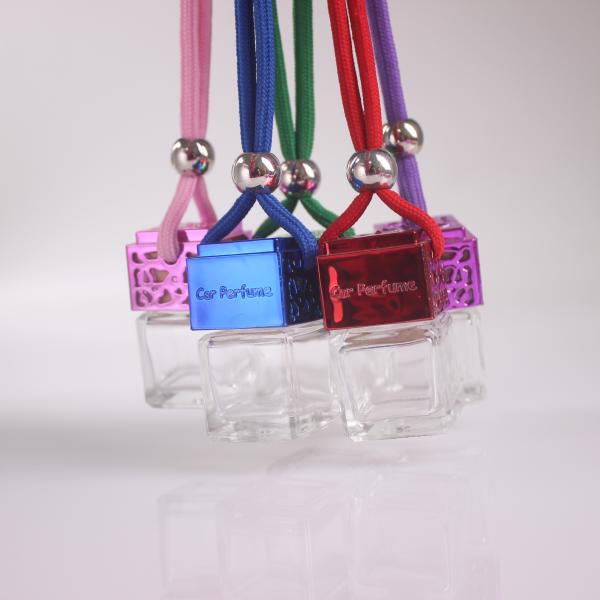 Colorful Wooden Lid Car Perfume Bottle With String And Rubber Stopper