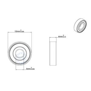 MR105ZZ Deep Groove Ball Bearing Size 5 X 10 X 4 mm Stainless Steel Automotive