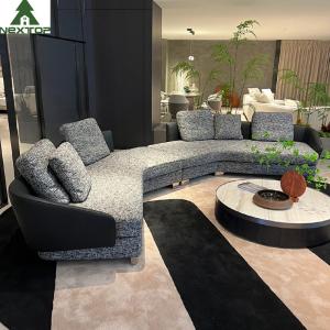 China Luxury Hotel Lobby Reception Modular Sofa Set High End Villa Fabric Grey Linen Sofa on sale