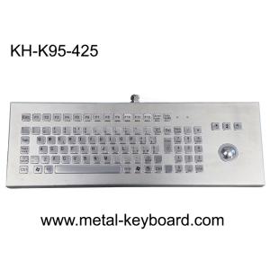 Rugged Desktop Metal Industrial Keyboard With Trackball