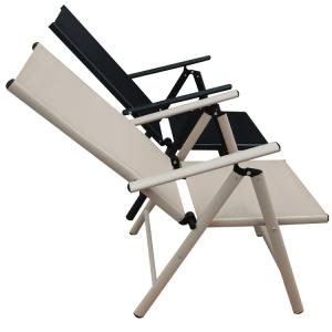 Outdoor Courtyard High Backrest Folding Reclining Chair with 7 Adjustable