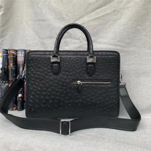 Authentic Real True Ostrich Skin Businessmen Large Laptop Briefcase Shoulder Bag