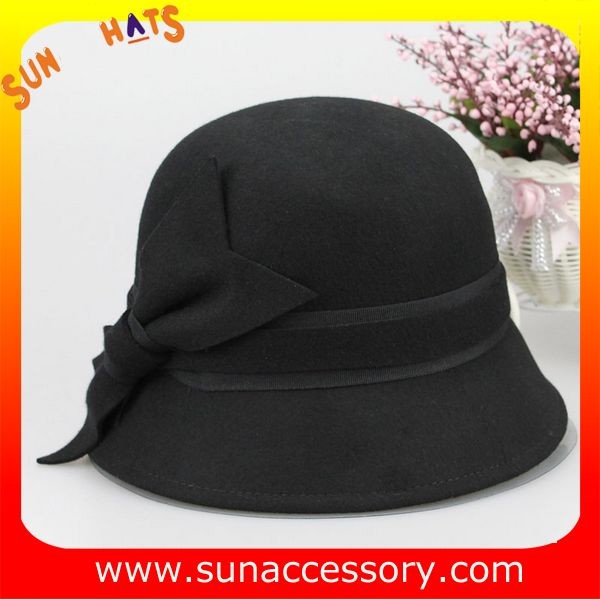 Vintage hot sale cloche hats wholesale for ladies,100% Australia wool felt hats factory
