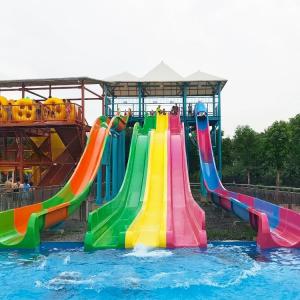 Swimming Pool Speed Water Slides Fiberglass Environmental Friendly