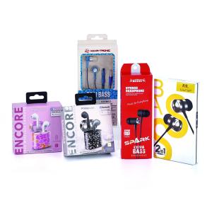 Custom Hanging Headset Headphone Packaging Box With Window In Art Paper