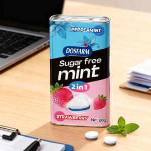 Strong Peppermint Lozenge Tablet Sugar Free Mint Candy Strawberry Flavor or