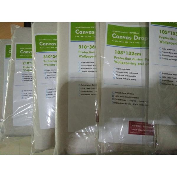Plain Pattern Painters Drop Sheets 57 / 58 Inch Width 12 OZ For Furniture Covers
