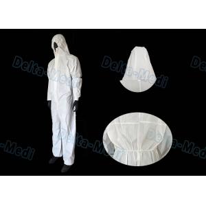China White Microporous Disposable Protective Coveralls Anti Dust With Hood on sale