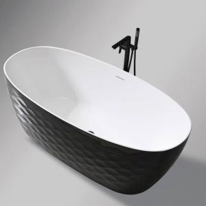 Quality Household Acrylic Black Corner Bathtub Stand Alone Stain Resistant OEM for sale
