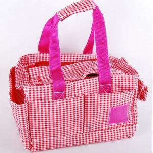 Quality Red Lovely Checked Canvas Girl’s Pet Carriers odm-z17 for sale