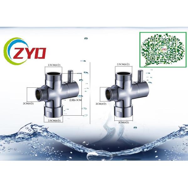 1/2 Malex3/4Femalex3/4Female Bathroom Three Way T-adapter Chrome Finish Water