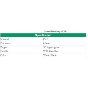 Medium duty funeral body bag MD01 for hospital , white or black