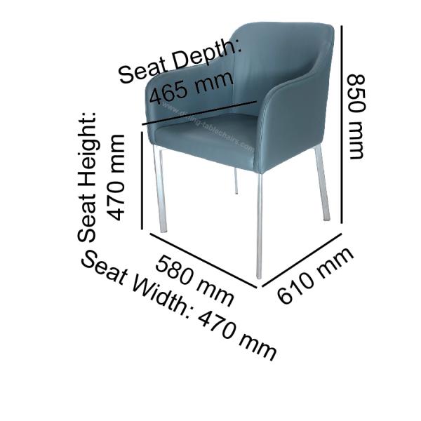 Robust Legs PU Dining Chairs , Elegant Chrome Office Chair Maintain Free