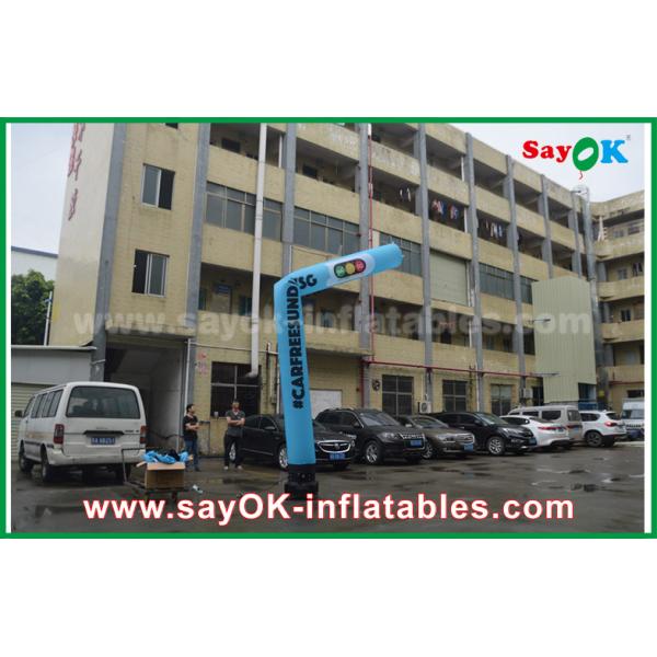 Inflatable Waving Man 3-5mH Blue AIr Dancer With Logo And Company Name For Advertsing