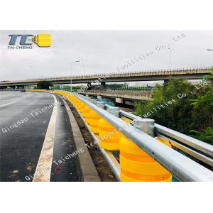 Galvanized Rail Safety Roller Barrier System Pu Rollers Yellow Rustproof