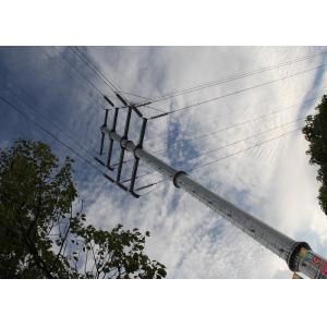 China OEM 8-15m NEA Steel Utility Power Poles , Galvanised Steel Pole With Insulator on sale