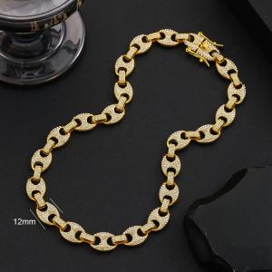 Fashion Hip Hop Coffee Bean Link Necklace Hiphop Cuban Chain Necklace For Women