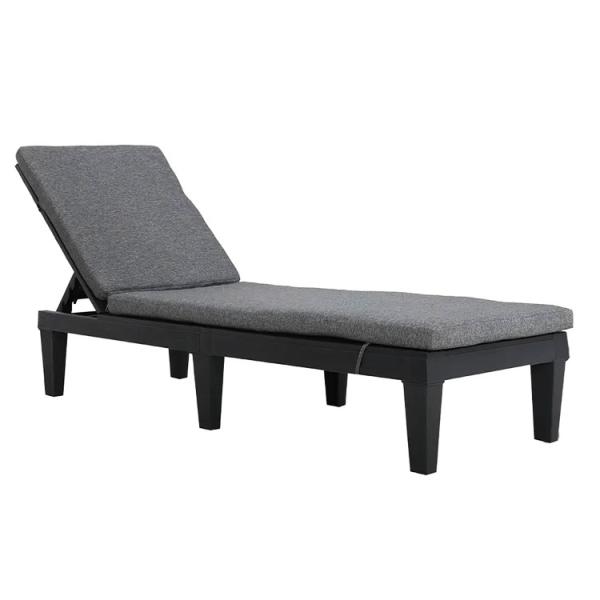 Modern Outdoor Beach Patio Hotel Sun Lounger Chair with Cushion and Stackable