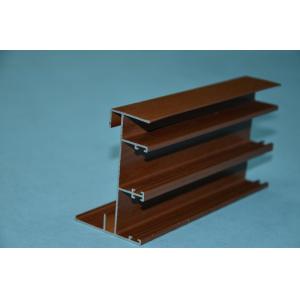 6063-T5 Aluminium Extrusion Profile For Residential Building With Wooden Color