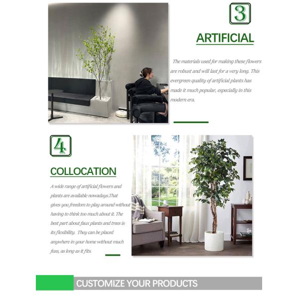 Fire Retardant Artificial Landscape Trees For Gardens Anti UV 65cm Boxwood Green Bonsai